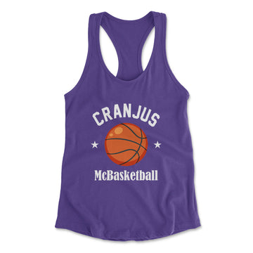 Cranjus Mcbasketball Womens Racerback Tank in Purple Rush color